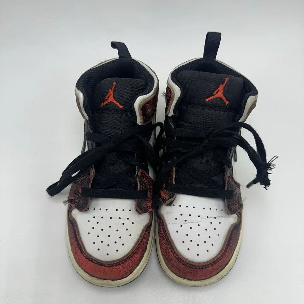 Nike Air Jordan 1 Mid SE‎ TD Wear Away Infrared 23 Sneakers Size 10C FB0566-006